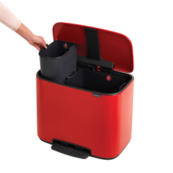Мусорный бак Bo Pedal Bin 11+23л Brabantia Пламенно-красный
