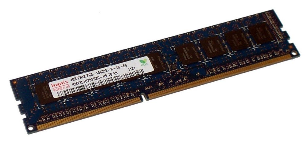 Модуль памяти для сервера DDR3 4Gb HMT351U7BFR8C-H9 Unbuffered Hynix PC3-10600E 1600 UDIMM 2RX8 1,5V Dual Rank
