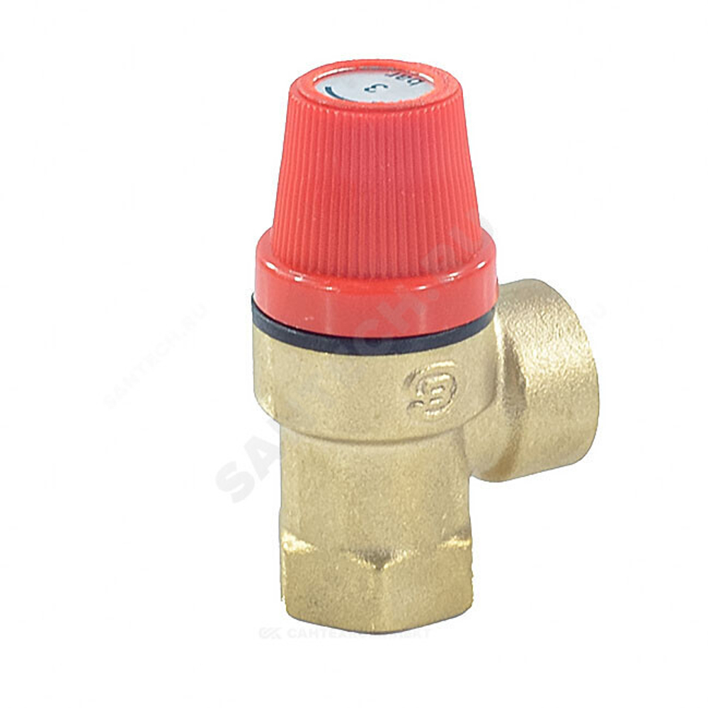 Клапан предохранительный угловой латунь Ду 15х15 ВР G1/2"хG1/2" Рср=1.5бар Benarmo