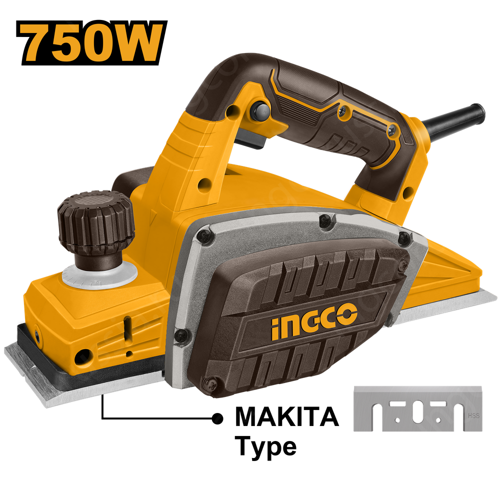 Электрорубанок 750 Вт INDUSTRIAL, кор