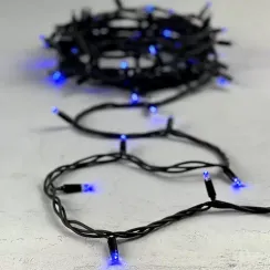Светодиодная гирлянда Sealed с супер-мерцанием 10 м., 220V ., 75 синих LED ламп, черный каучук, LTC (LL75ABL-1-2B)