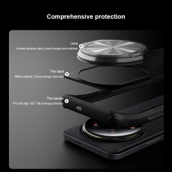 Чехол от Nillkin из арамидного карбона (кевлар) для Xiaomi 14 Ultra, серия CarboProp Magnetic Case, с поддержкой беспроводной зарядки