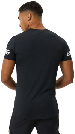 Мужская теннисная футболка Björn Borg T-Shirt Stripe - black beauty