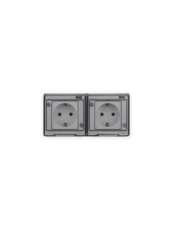 Розетка Эксперт 11-2524-01 2х2P+E гориз. IP55 шторки 16А-250В СУ бел. Эра Б0063254