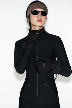 ZARA ВОДОНЕПРОНИЦАЕМЫЕ ПЕРЧАТКИ SKI COLLECTION, ЧЕРНЫЙ