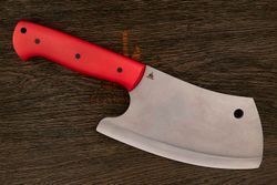 Топорик кухонный Мастерской Тать 190мм, сталь 50Х14МФ, G-10 красный