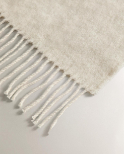 Zara Home - Шерстяной плед, белый, 140x190 см