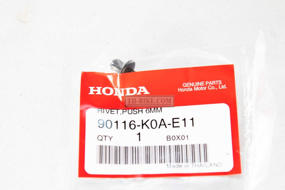 90116-K0A-E11. RIVET, PUSH, 6MM