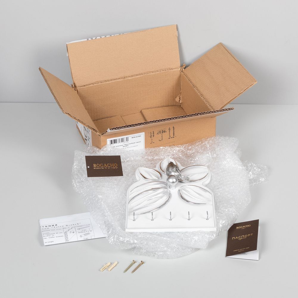 Полка-ключница Зарничка Блум Айс Античное серебро