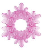 Розовое эрекционное кольцо Heavy Cock Ring Ice Flower (Цвет: розовый)