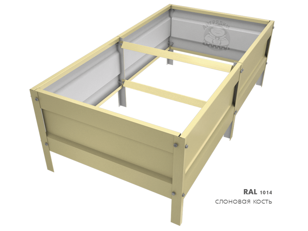 Оцинкованная грядка усиленная с полимерным покрытием RAL 1014 слоновая кость