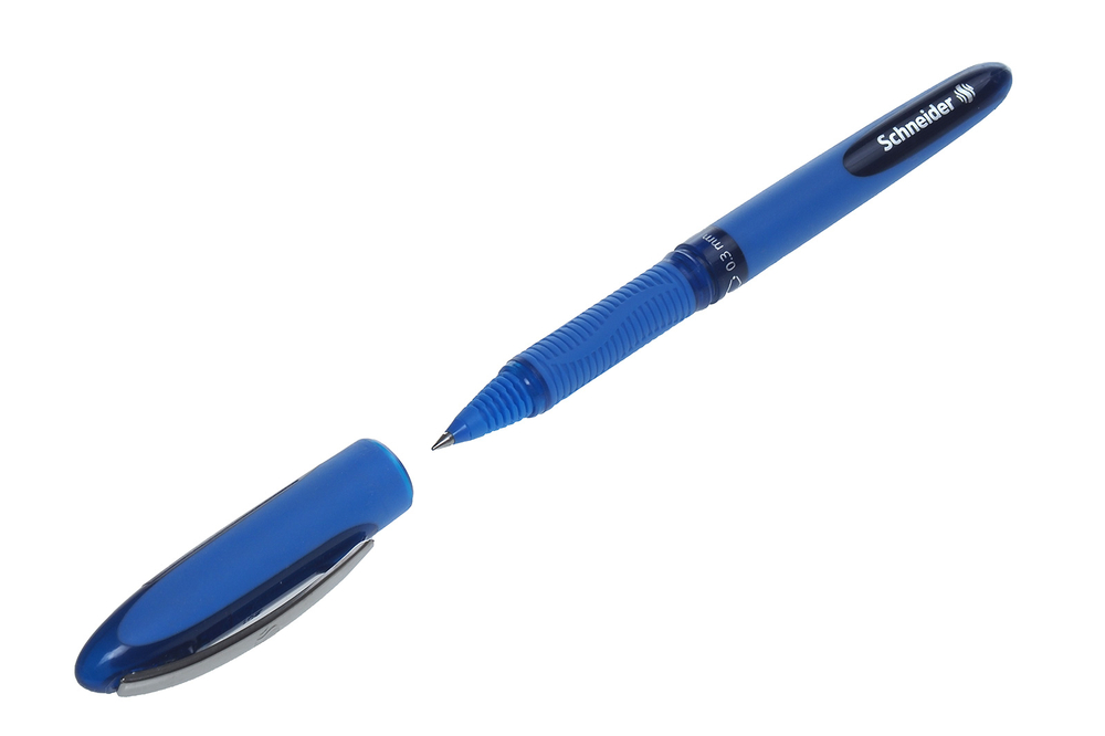 Ручка-роллер "One Hybrid C" Schneider синяя 0.7мм с резиновым упором корпус голубой пластиковый одноразовая