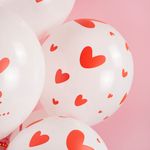 Шар (12''/30 см) Я Тебя Люблю ... (сердечки), Белый (200), пастель, 5 ст, 25 шт.