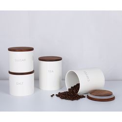 Банка керамическая для хранения соли, 400 мл, белая