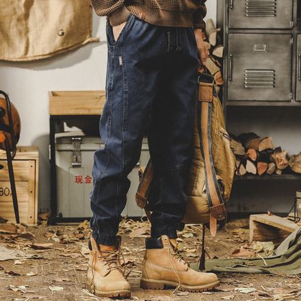 Модные мужские повседневные рабочие брюки c резинкой внизу