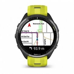 Умные часы Garmin FORERUNNER 965 черные, темно-серый DLC титановый безель, с желто-черным ремешком