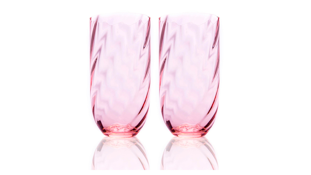 Набор стаканов для воды 2шт 300мл Anna Von Lipa Водоворот розовый