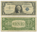 Банкнота США 1 доллар (серебряный сертификат) 1957 Z 82781233 A. F
