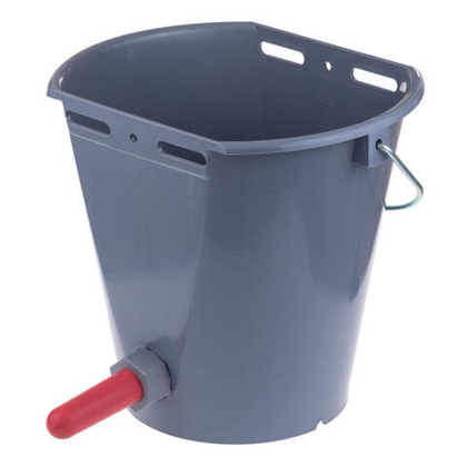 Ведро 8 л для выпойки, поения, кормления телят с соской и клапаном, с креплением