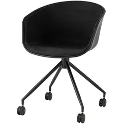 Офисный стул Hey, черный, черная рогожка