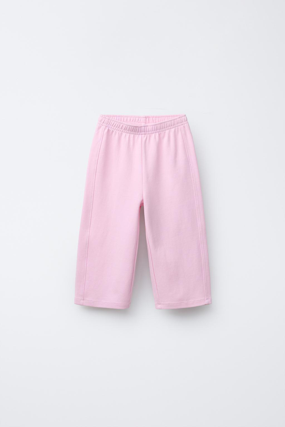 ZARA БРЮКИ WIDE LEG ИЗ ТКАНИ ИНТЕРЛОК, ПАСТЕЛЬНО-РОЗОВЫЙ