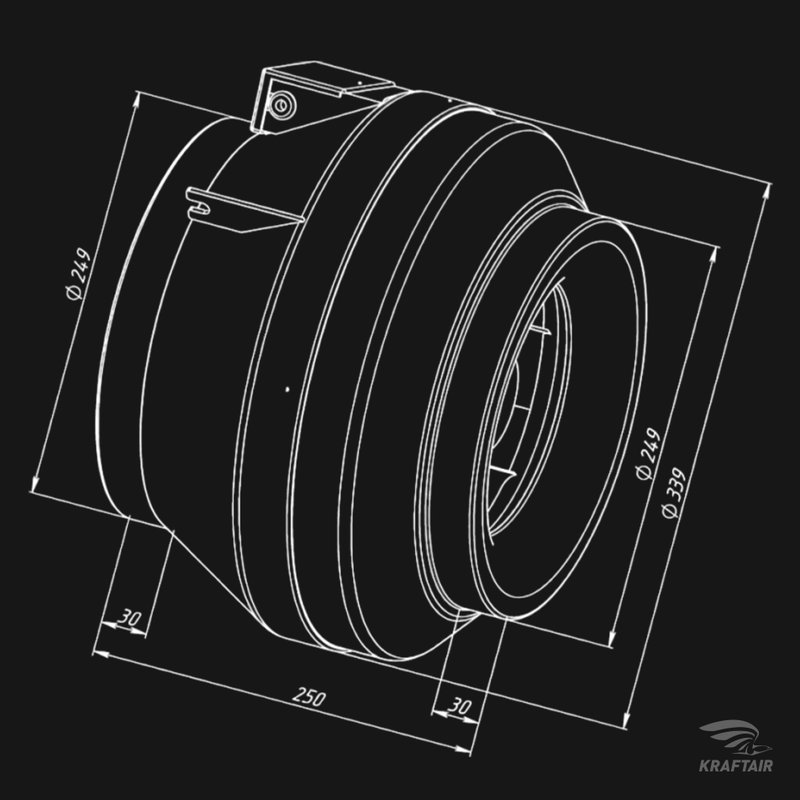 Вентилятор канальный ВКК-250 EC