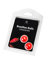 Набор из 2 шариков с массажным маслом Brazilian Balls с ароматом клубники