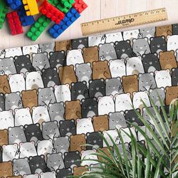 Ткань оксфорд 210 толпа медвежат