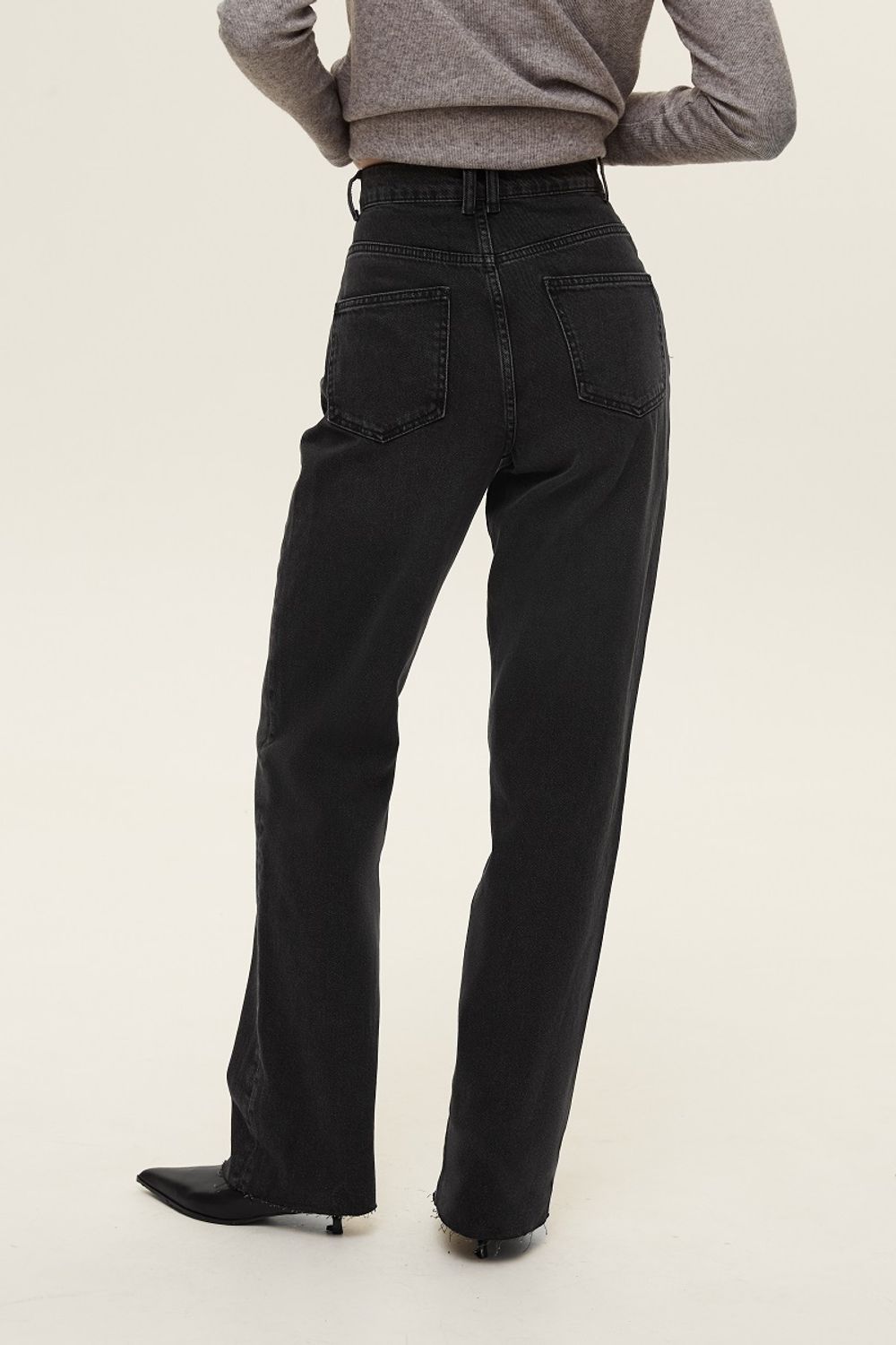 Джинсы прямые серые