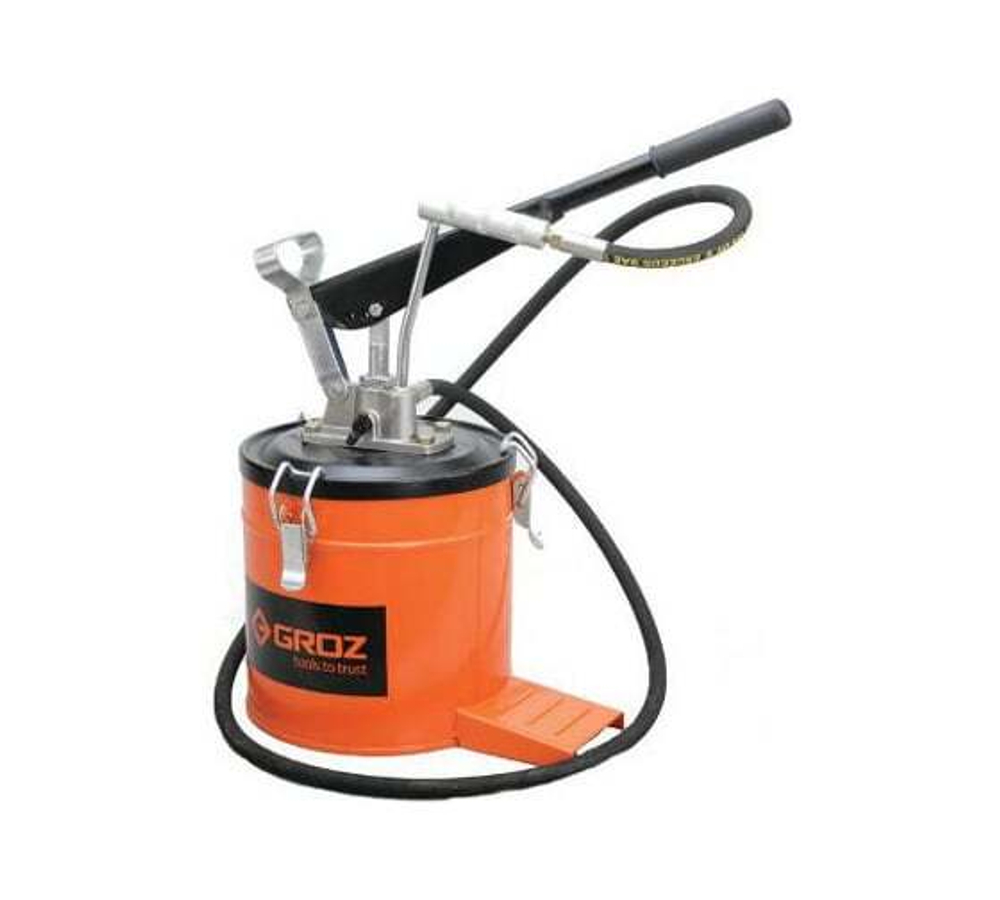 Ручной нагнетатель смазки Groz VGP-6A GR44280 275 атм., емкость 6кг переносной, 4-9гр/ход