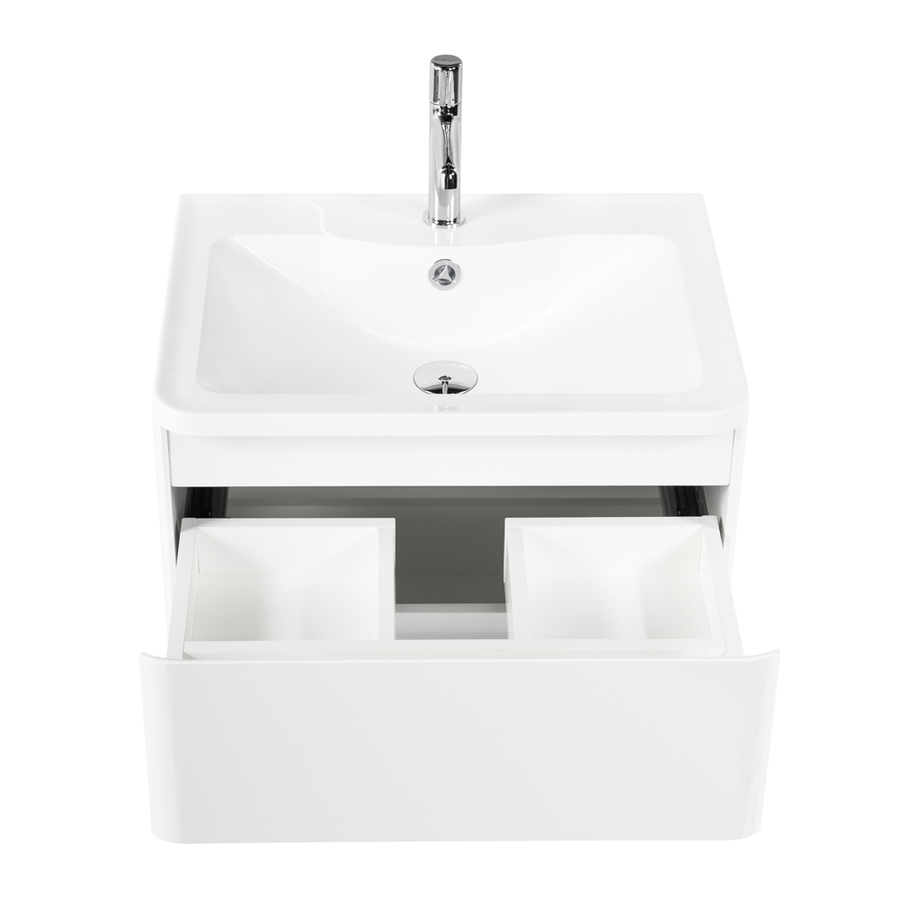 Тумба подвесная с раковиной BelBagno ALBANO-700-2C-SO-BL Bianco Lucido, раковина BB700/455-LV-MR-ALR