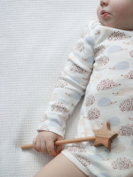 Боди Mjölk Ёжики на экрю с длинным рукавом, уценка