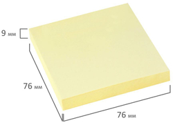 126496 Блок самоклеящийся (стикеры) STAFF 76*76мм, 100 листов, Желтый