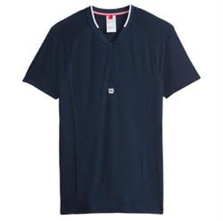 Теннисное поло Wilson Players Seamless Zip Henley 2.0 - classic navy