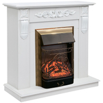 Каминокомплект Real Flame Dominica WT с очагом Majestic Lux Brass