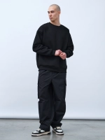 Свитшот оверсайз, с начесом (черный)