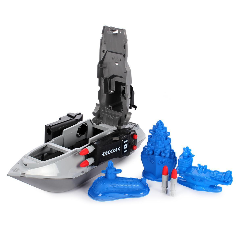 Катер с ракетными установками (в инд.коробке) (Нордпласт)