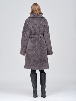 Шуба женская Чебурашка Тедди, графитовая, SilverFox