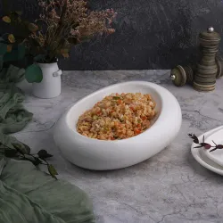 Блюдо для подачи 25,5*18,5 см h8,4 см Organic 300 мл белое фарфор NEW P.L. Proff Cuisine [3]