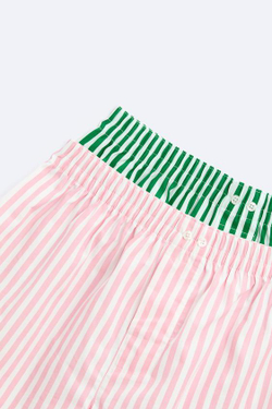 ZARA НАБОР ИЗ ДВУХ ТРУСОВ-БОКСЕРОВ ИЗ ПОПЛИНА В КОНТРАСТНУЮ ПОЛОСКУ, РАЗНОЦВЕТНЫЙ