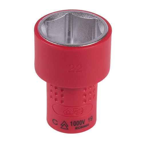 KING TONY (3335VE22M) Головка торцевая диэлектрическая шестигранная 3/8", 22 мм