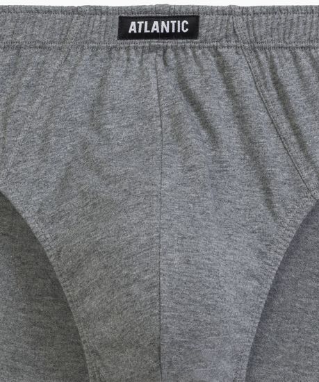 Мужские трусы (3шт) слипы классика Atlantic Basic 3BMP-006, хлопок, черный + серый меланж + темно-серый меланж