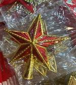 Звезда на ёлку «Торжество» 15 см, Красный/золото