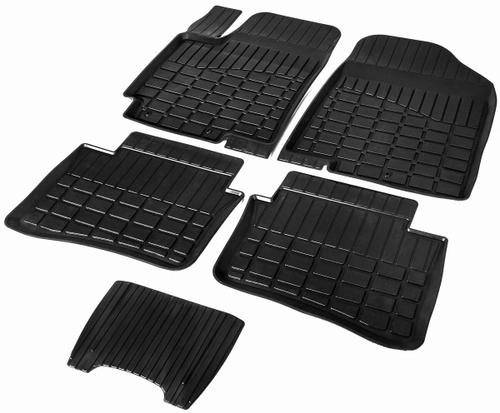 Коврики в салон автомобиля Rival для Hyundai Solaris I поколение седан, хэтчбек 2010-2017/Kia Rio III поколение седан, хэтчбек 2011-2017, литьевой полиуретан, 5 частей, 62305001