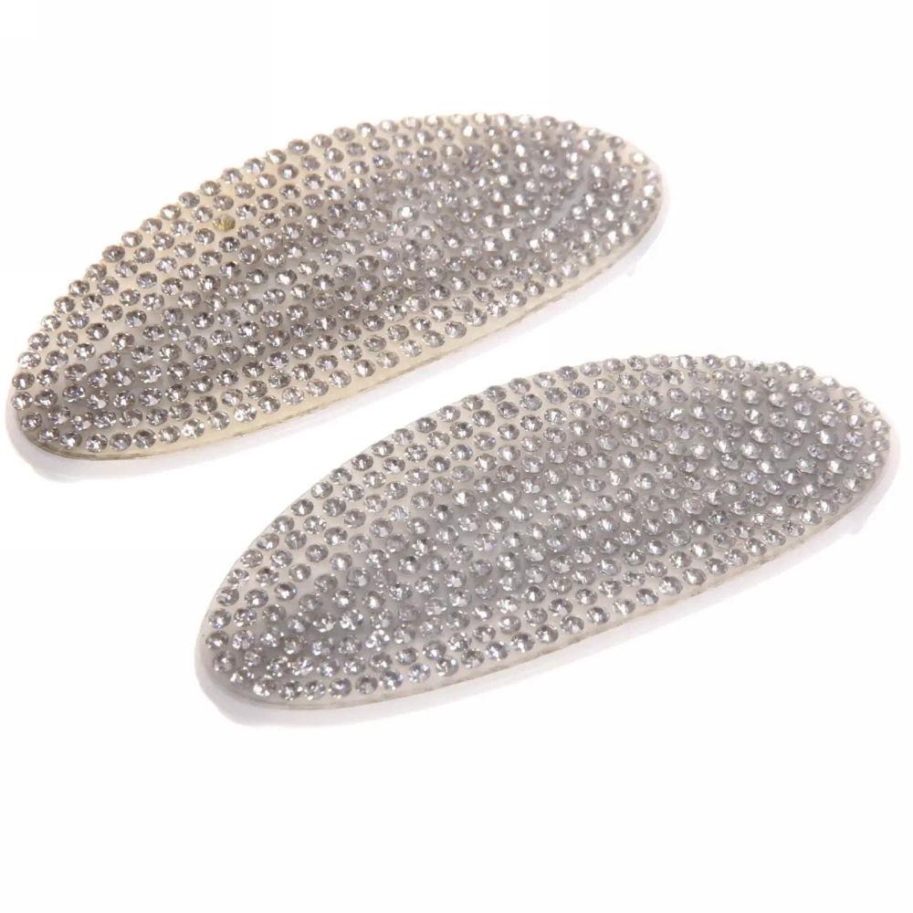 Зажимы для волос 2шт «KRASA - Aks», блики, овал, цвет белый, 8*2,5см