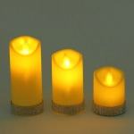 Сувенир с подсветкой «Свеча - Блестящая сказка» 5*7/10/12,5 см (набор 3 шт)