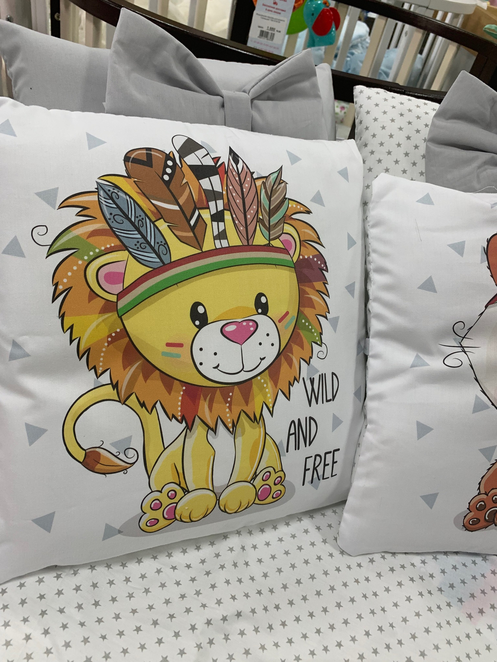 Комплект в кроватку 18 предметов "Охотники" серый, сатин