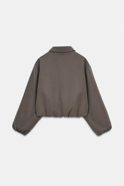 ZARA КУРТКА С ЗАСТЕЖКОЙ-МОЛНИЕЙ, СВЕТЛЫЙ ХАКИ