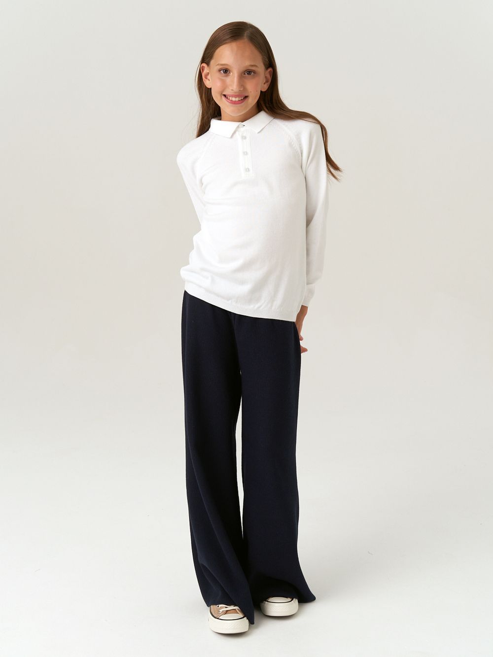 Брюки широкие для девочки AT991 синий