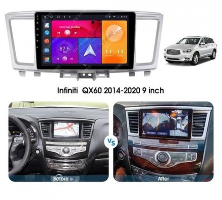 Магнитола для Infiniti QX60 2016-2021 (кожаный верх) - Carmedia EW-9201-2 QLed, Android 13, TS20, CarPlay, SIM-слот